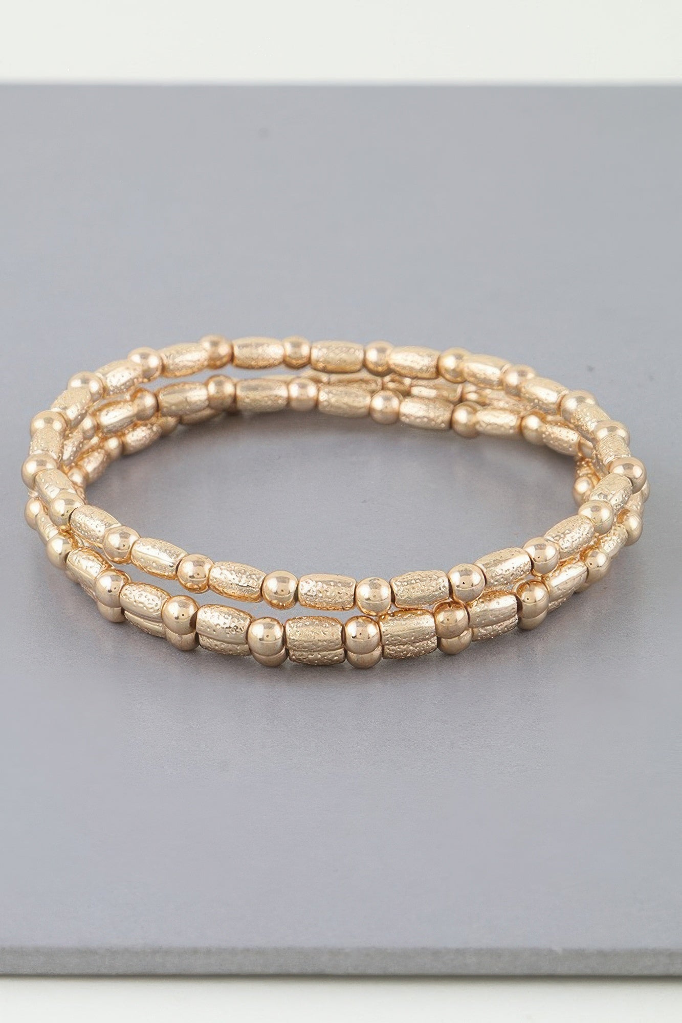 Triple Pillar Stone Beaded Bracelet | Mixtshop LLC