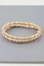 Triple Pillar Stone Beaded Bracelet | Mixtshop LLC