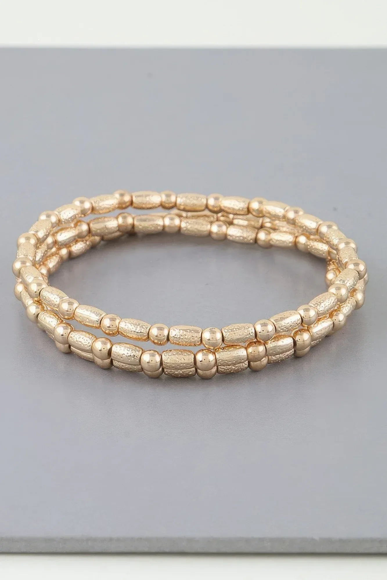 Triple Pillar Stone Beaded Bracelet | Mixtshop LLC