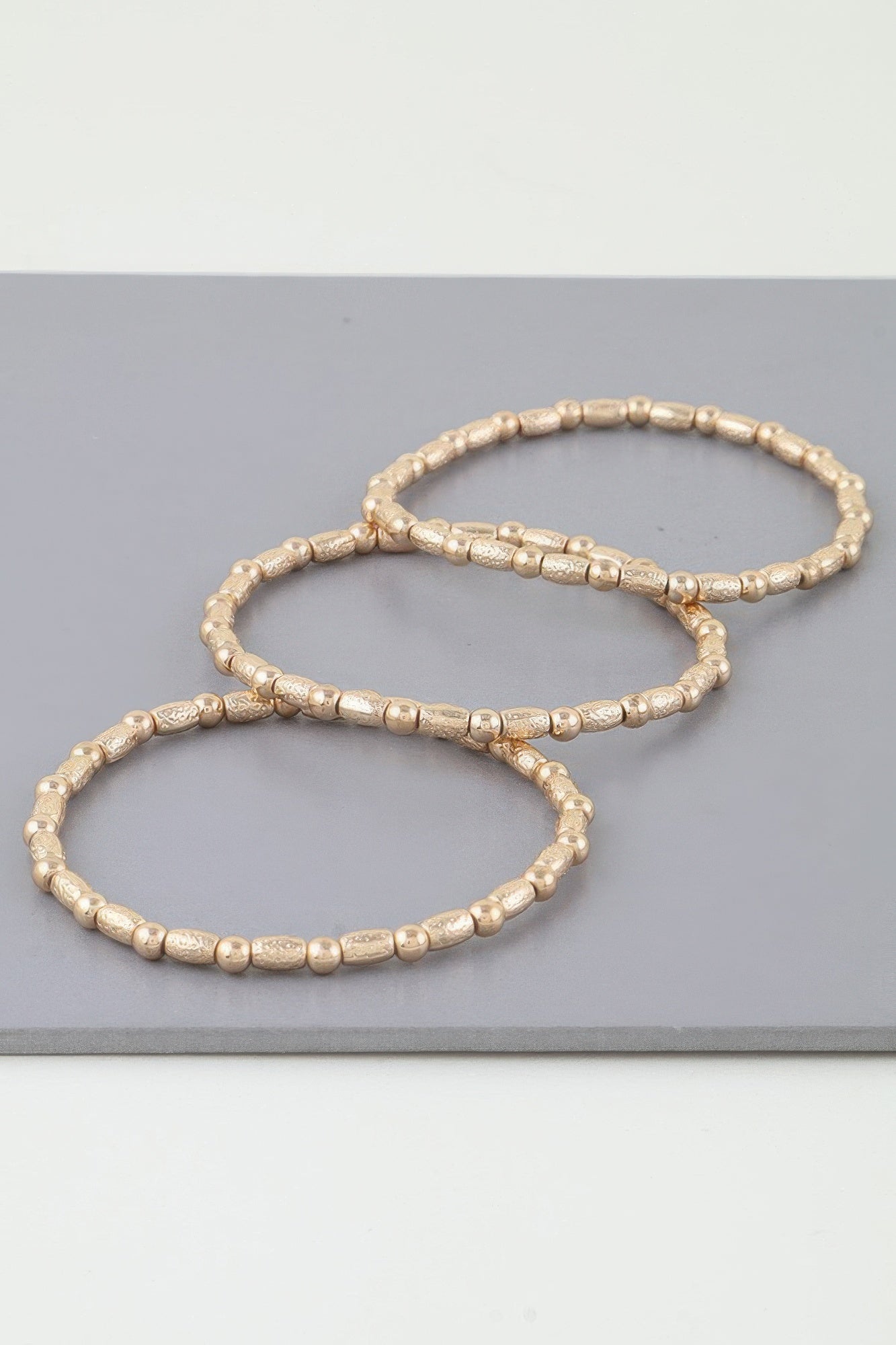 Triple Pillar Stone Beaded Bracelet | Mixtshop LLC