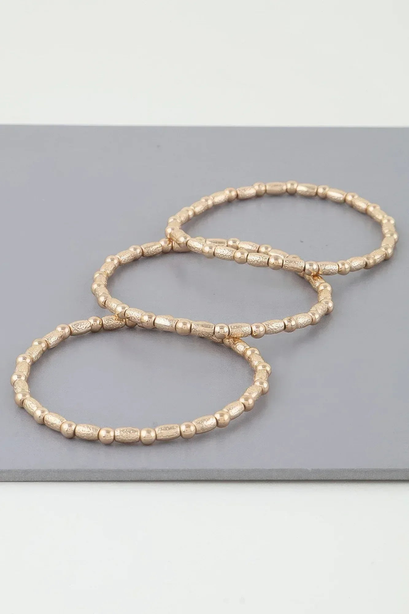 Triple Pillar Stone Beaded Bracelet | Mixtshop LLC