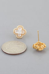 Bejeweled Cubic Zirconia Clover Stud Earrings | Mixtshop LLC