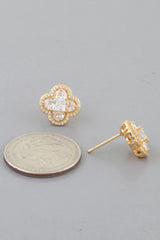 Bejeweled Cubic Zirconia Clover Stud Earrings | Mixtshop LLC