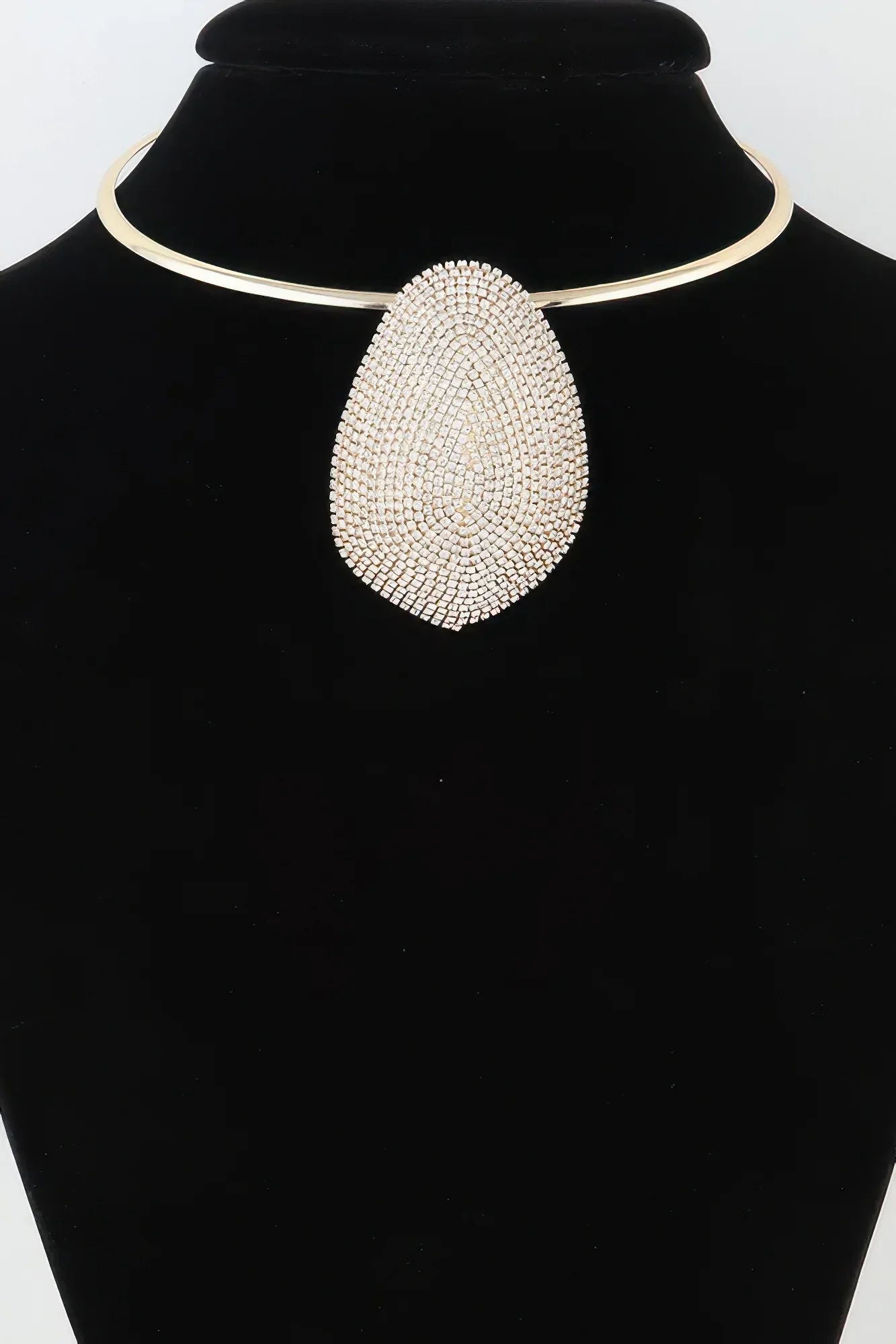 Rhinestone Plate Choker Necklace | Mixtshop LLC Main image