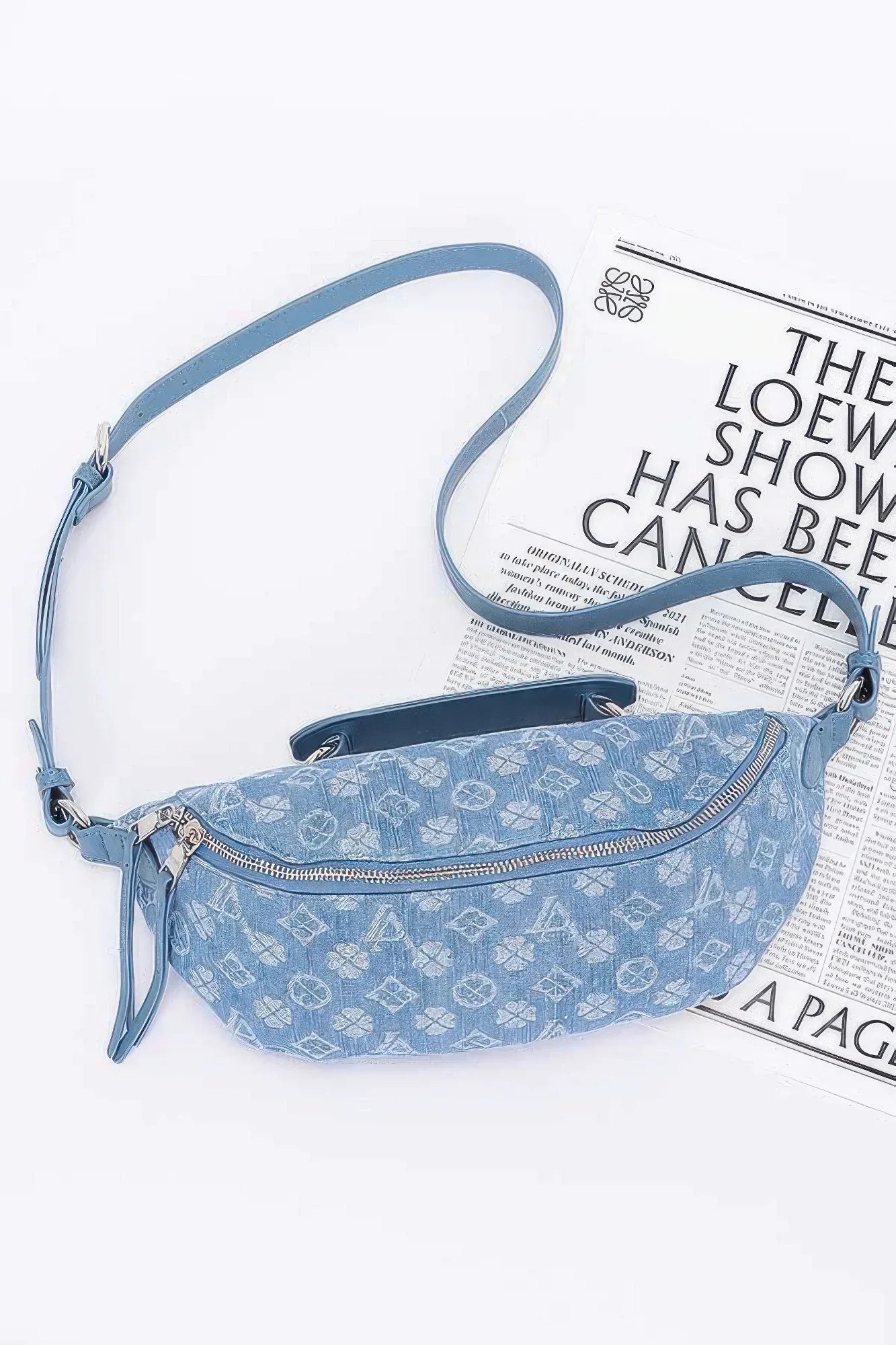 Embossed Denim Crossbody Bag | Mixtshop LLC Main image