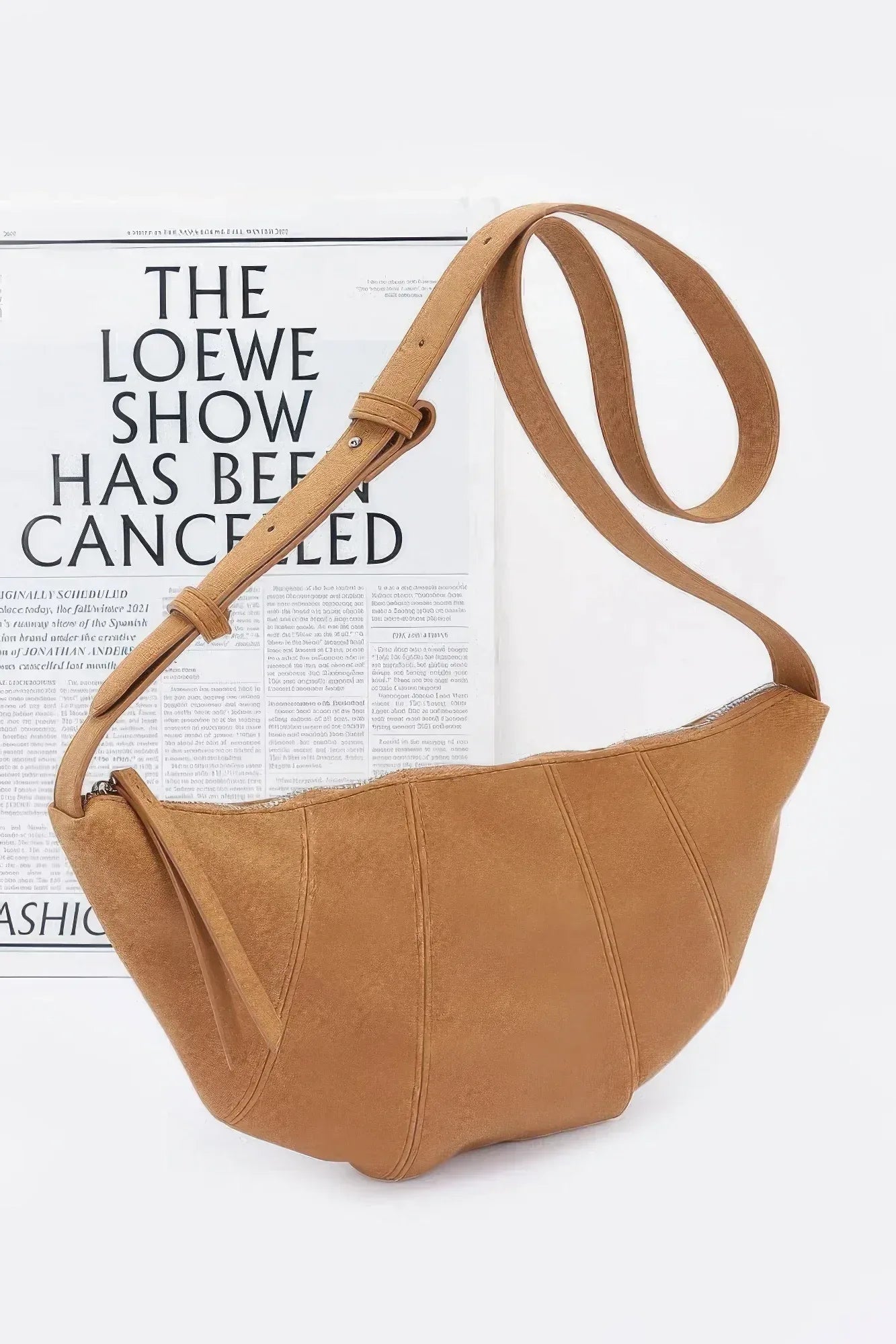 Faux Suede Croissant Bag | Mixtshop LLC Main image