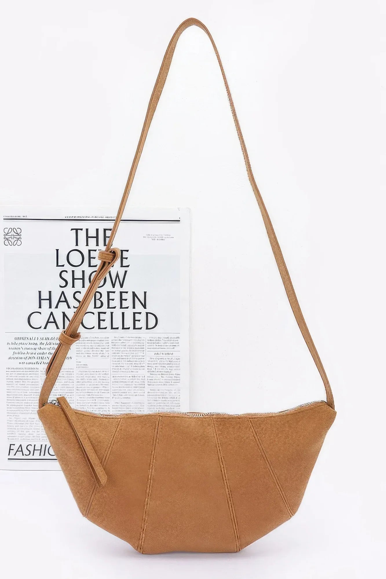 Faux Suede Croissant Bag Secondary image