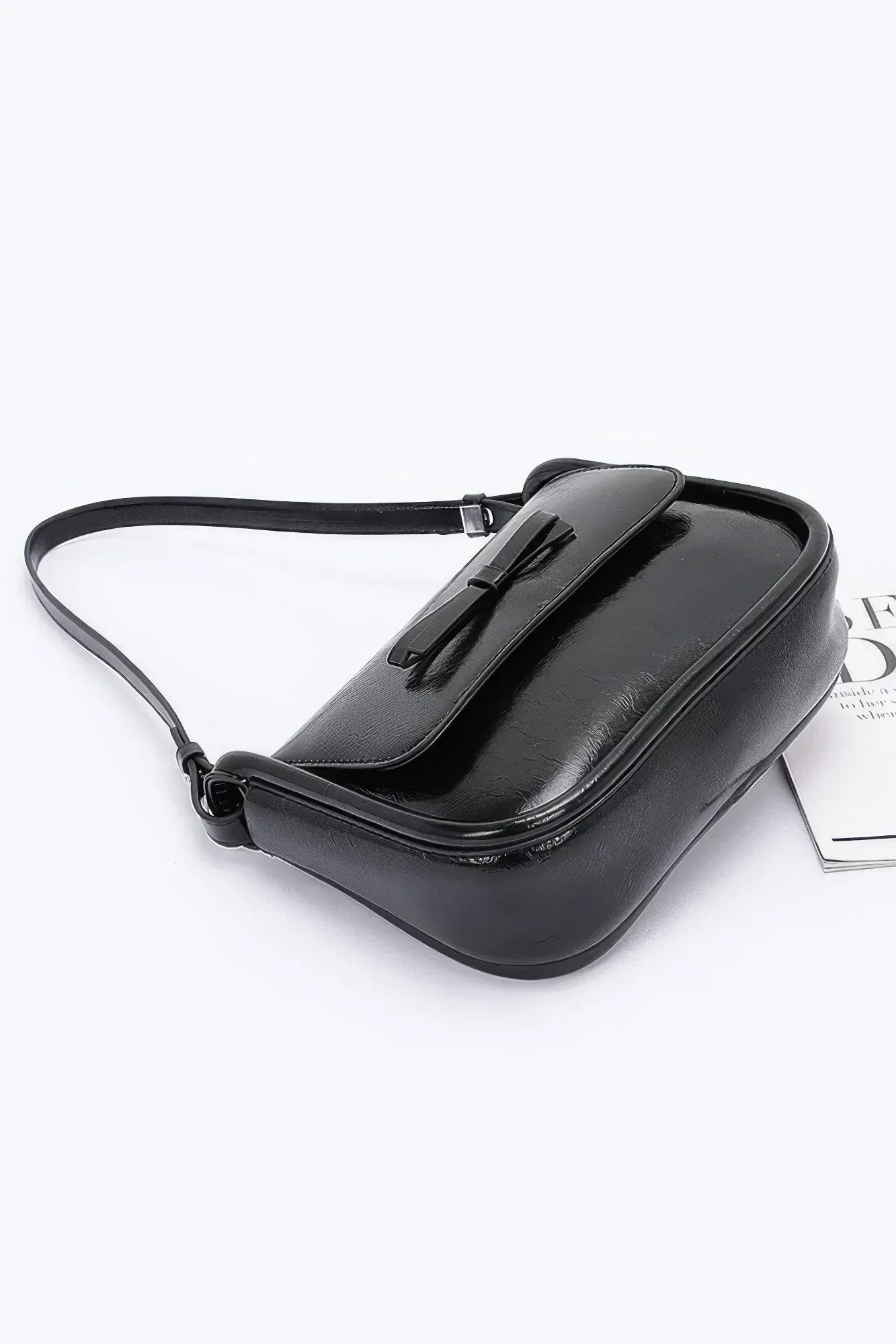 Faux Leather Bow Flap Bag | Mixtshop LLC