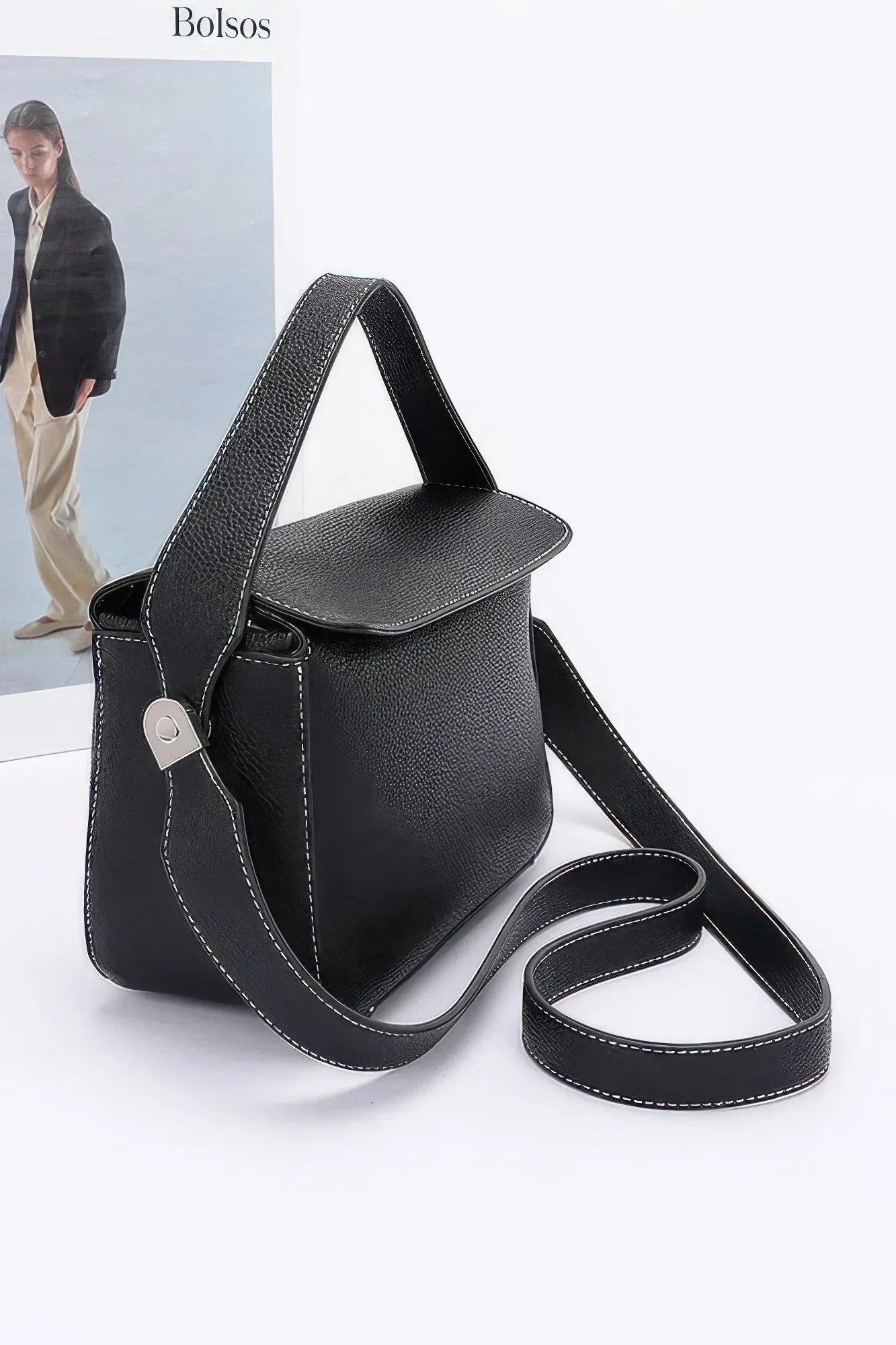 Faux Leather Crossbody Handle Bag Secondary image
