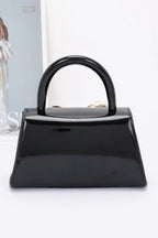Faux Leather Metal Ribbon Top Handle Bag | Mixtshop LLC