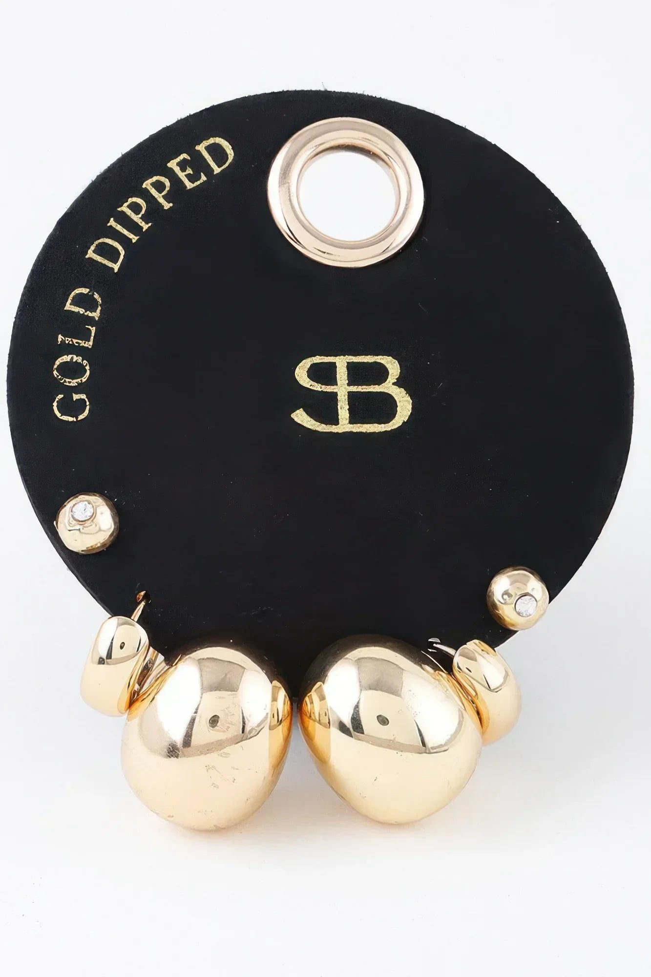 Multi Shiny Curved Earrings Set | Mixtshop LLC Main image