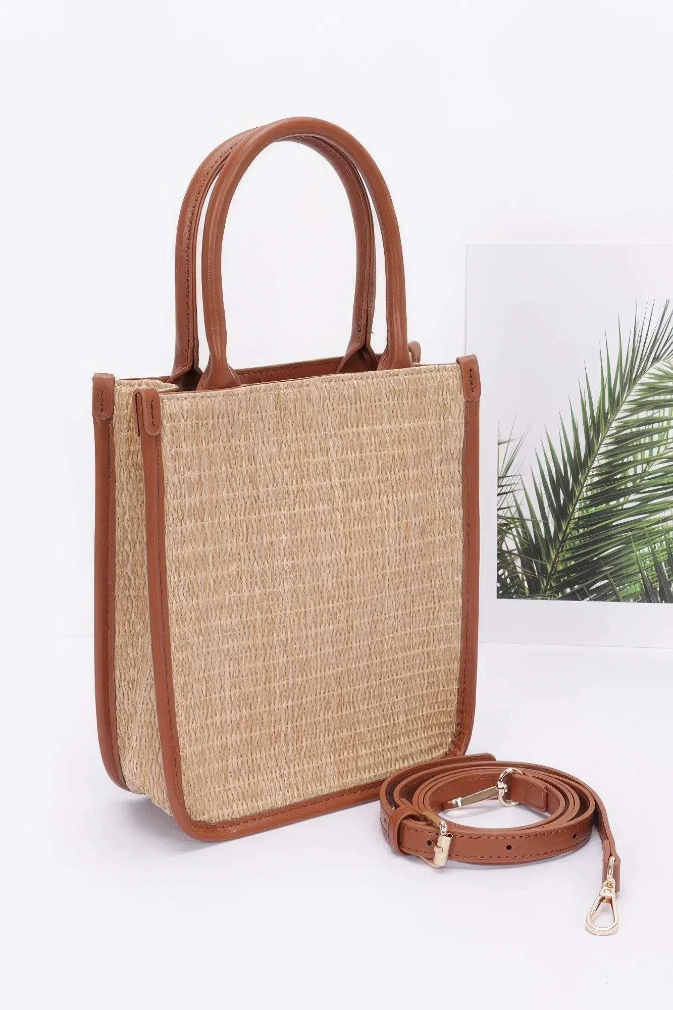 Faux Straw Tote Bag | Mixtshop LLC Main image