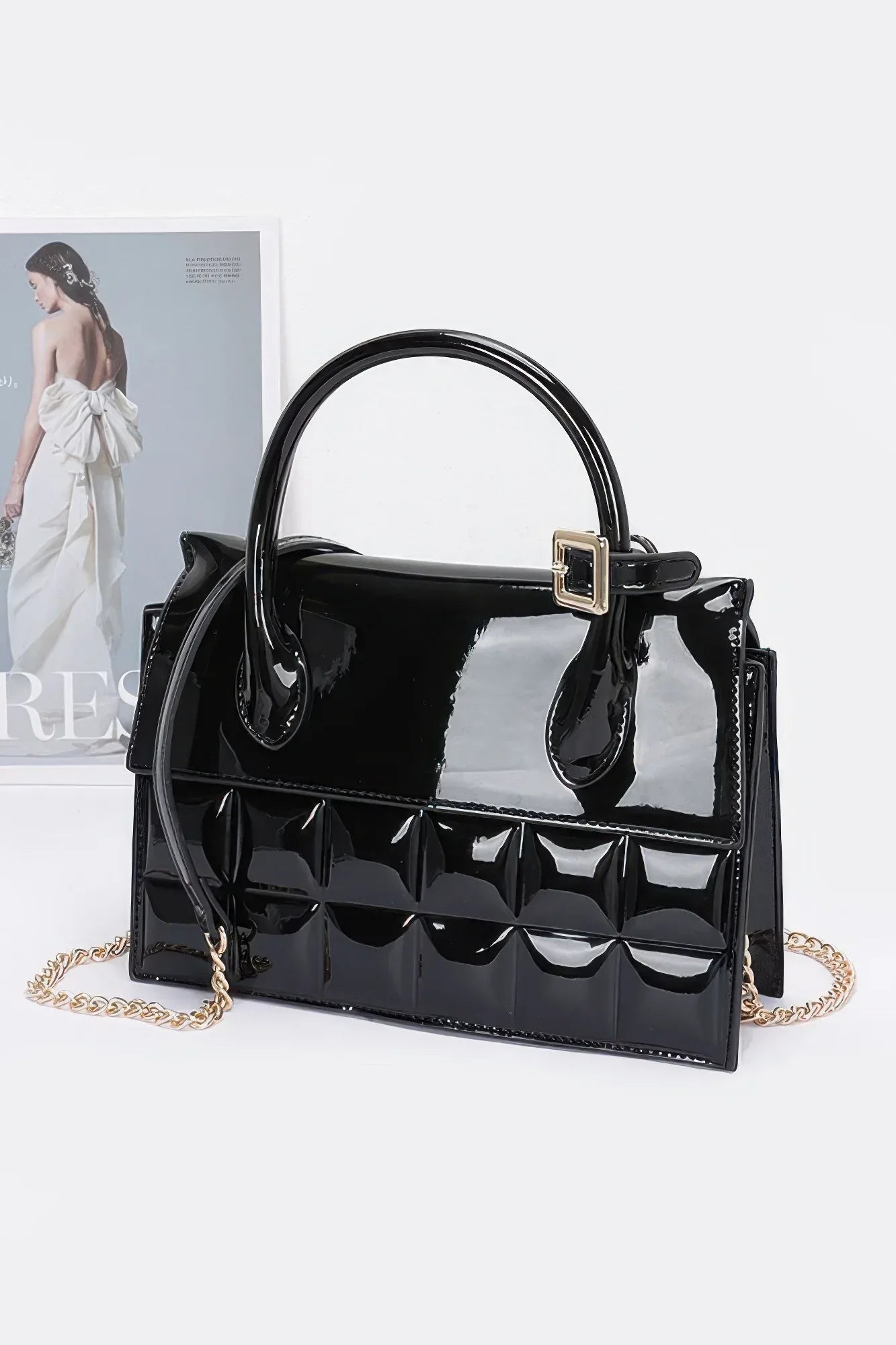 Embossed Enamel Top Handle Bag | Mixtshop LLC