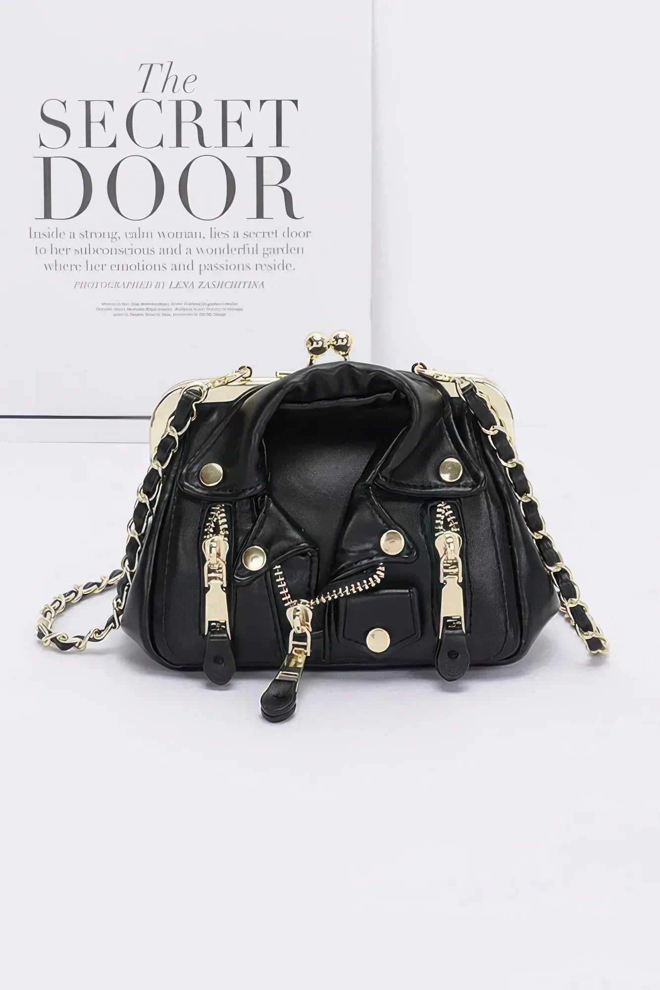 Faux Leather Jacket Style Crossbody Bag | Mixtshop LLC Main image