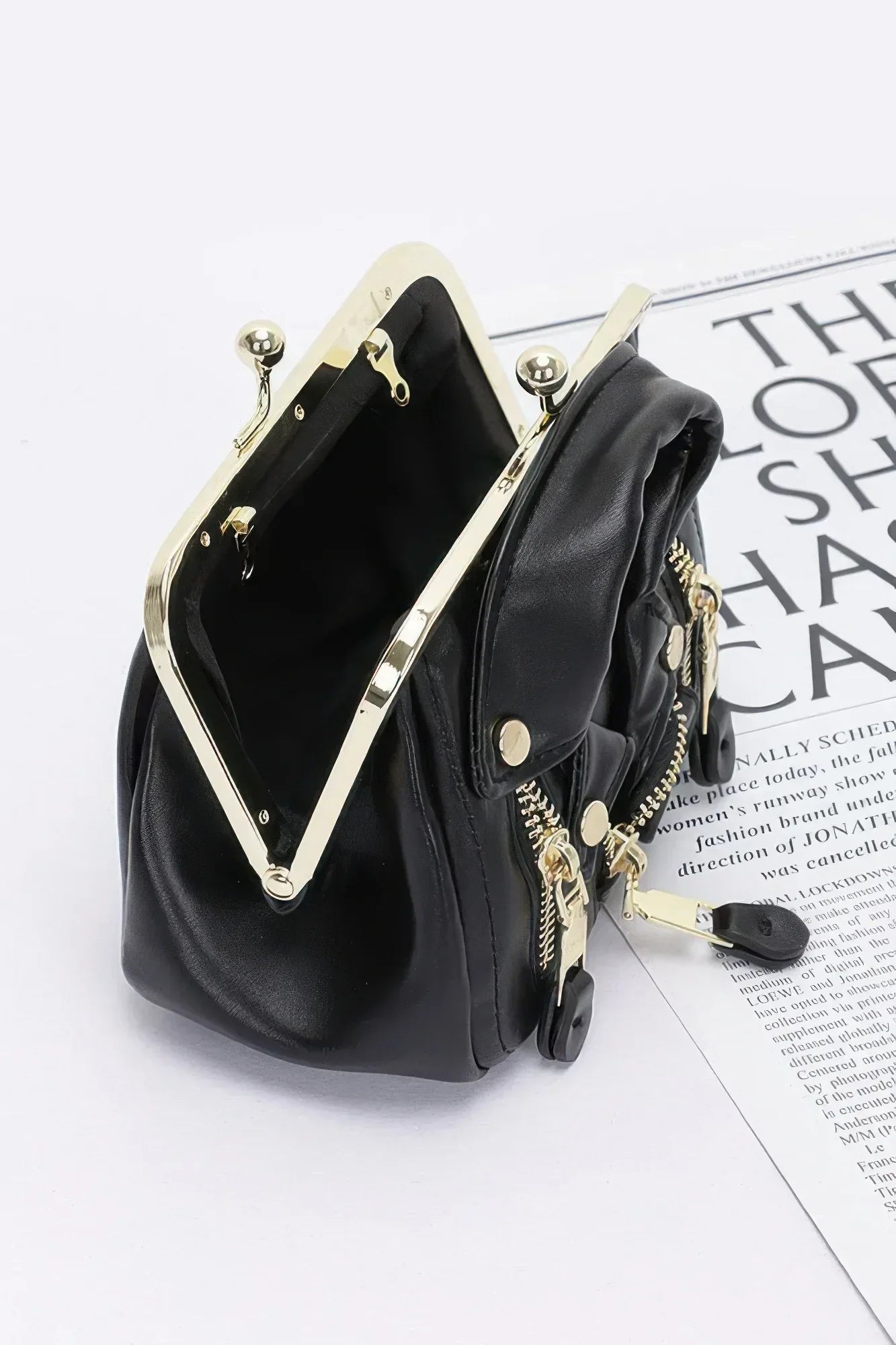 Faux Leather Jacket Style Crossbody Bag | Mixtshop LLC