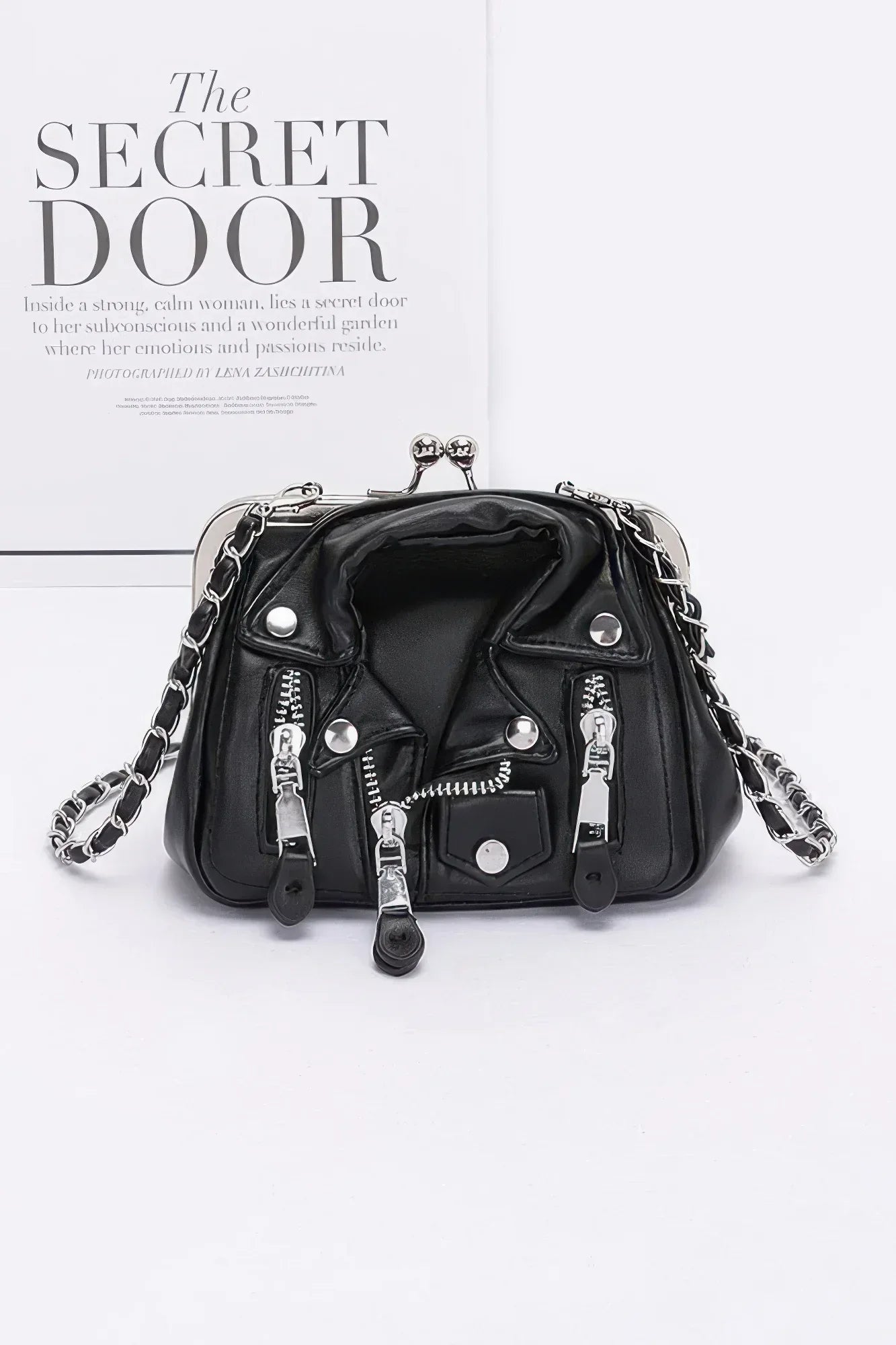 Faux Leather Jacket Style Crossbody Bag | Mixtshop LLC