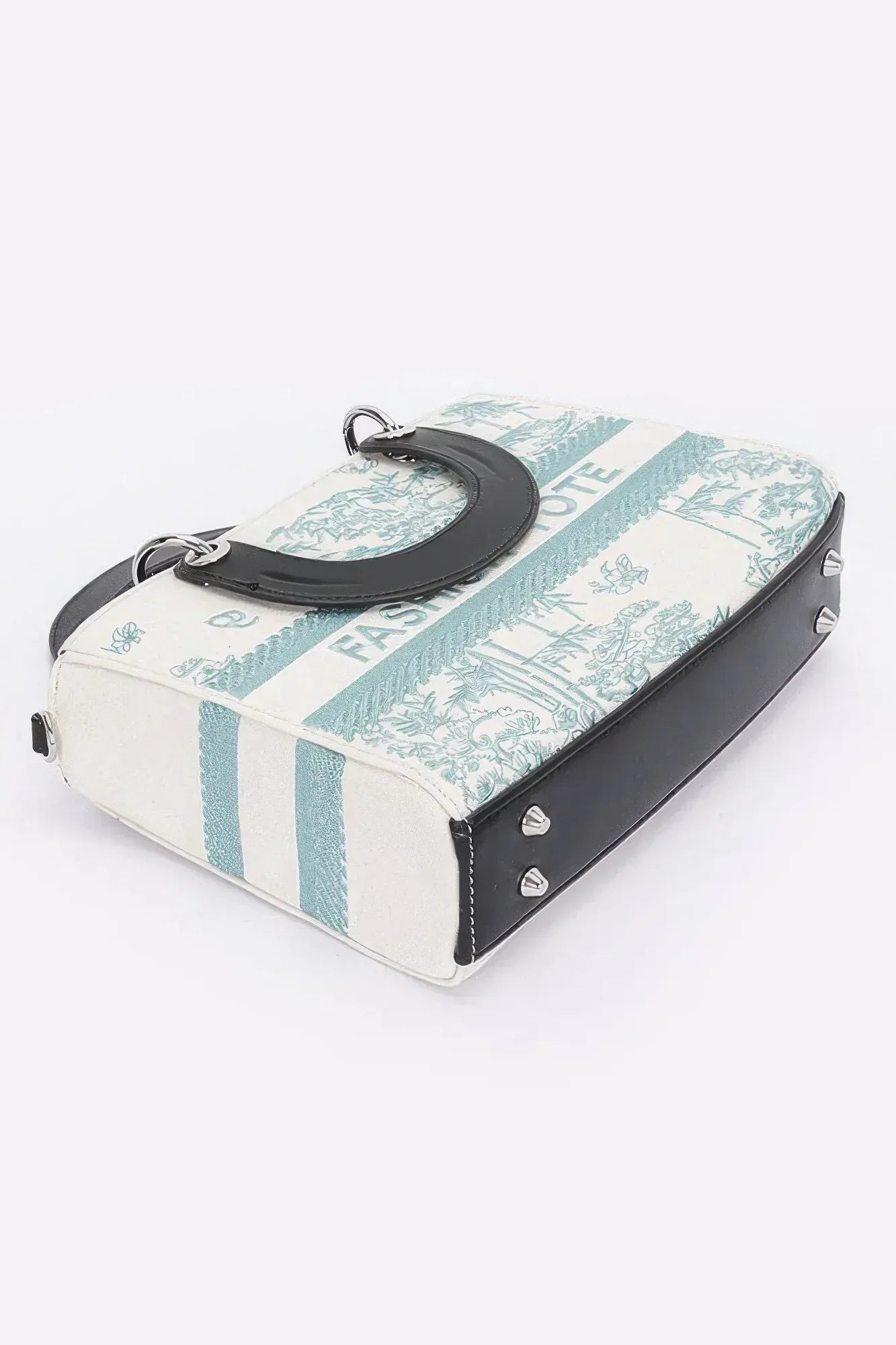 Embroidery Faux Leather Tote Bag | Mixtshop LLC