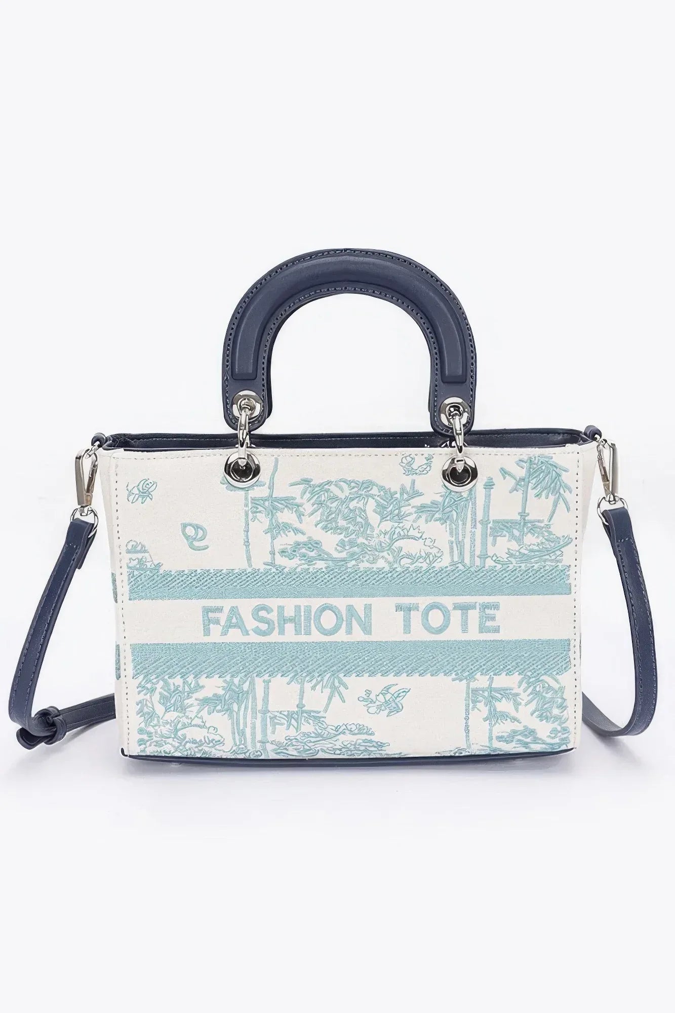 Embroidery Faux Leather Tote Bag | Mixtshop LLC