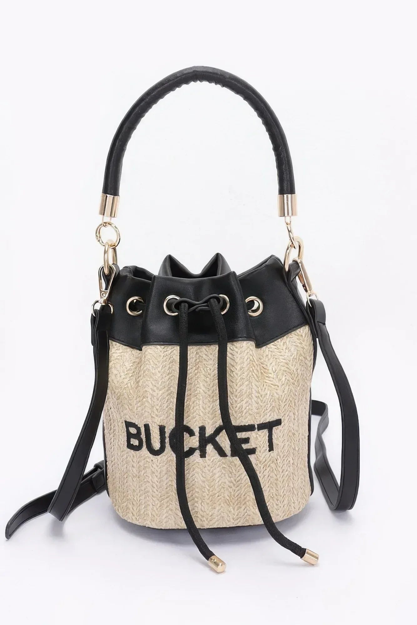 Faux Straw Bucket Bag | Mixtshop LLC Main image
