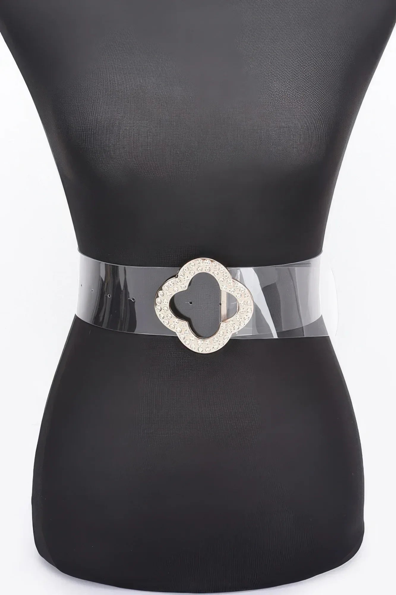 Rhinestone Metal Buckle Clear Belt | Mixtshop LLC Main image