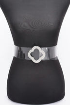 Rhinestone Metal Buckle Clear Belt | Mixtshop LLC