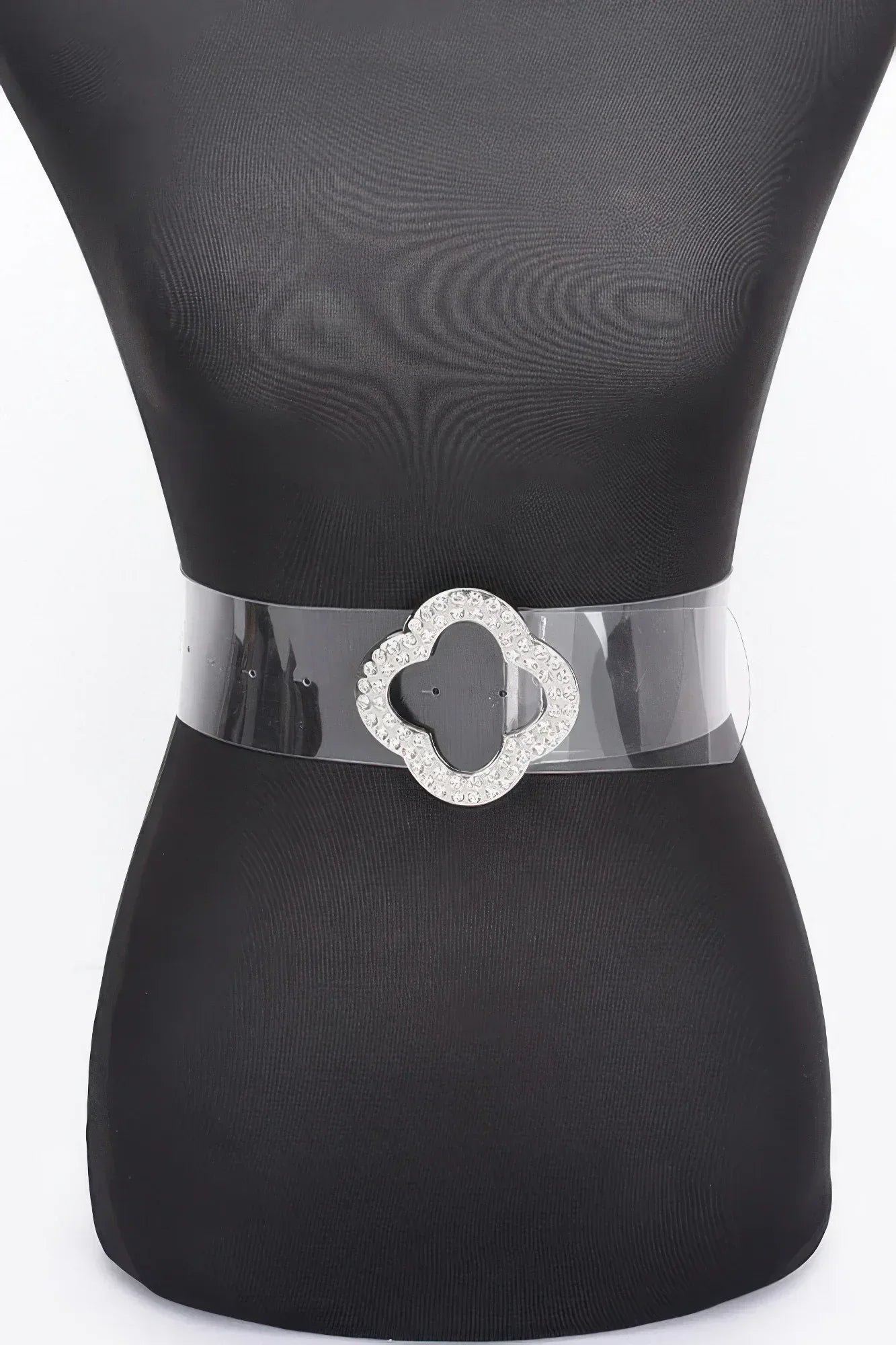 Rhinestone Metal Buckle Clear Belt | Mixtshop LLC