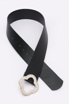 Rhinestone Metal Buckle Metallic Stretch Belt | Mixtshop LLC