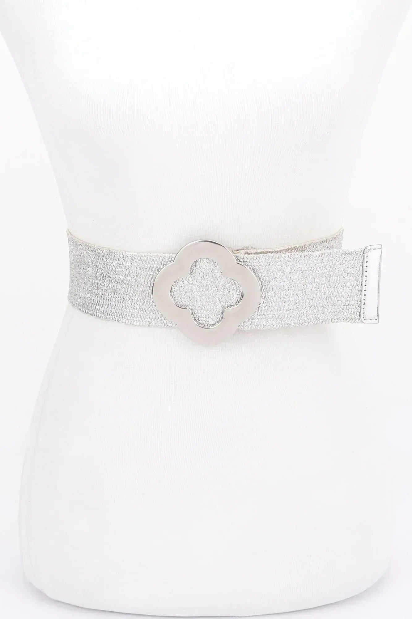 Metal Buckle Metallic Stretch Belt | Mixtshop LLC Main image