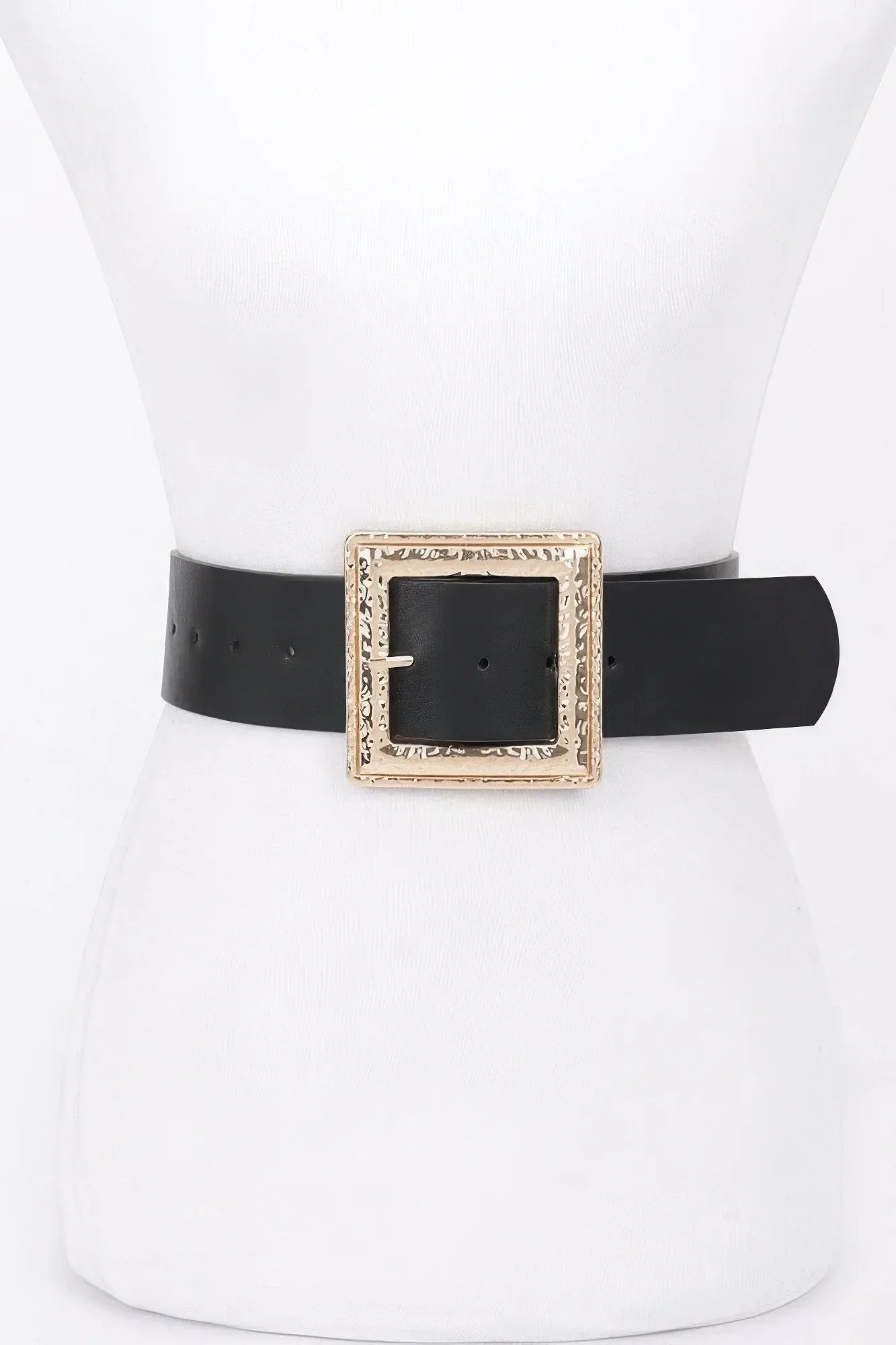 Hammered Metal Buckle Stretch Belt | Mixtshop LLC Main image