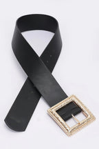 Hammered Metal Buckle Stretch Belt | Mixtshop LLC