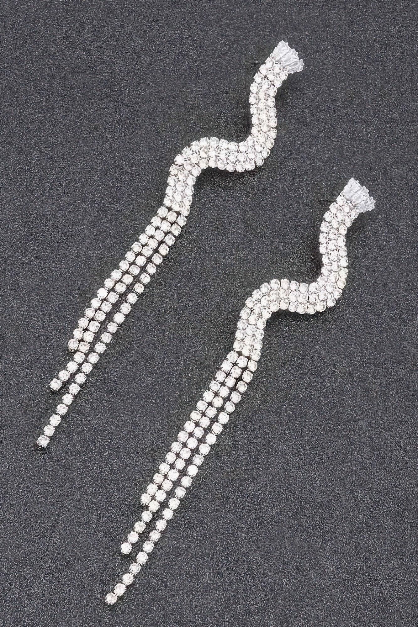Rhinestone Fringe Earring Secondary image