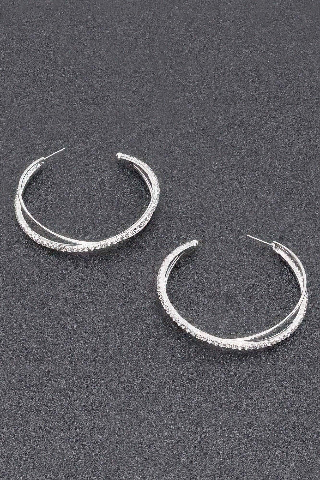 Rhinestone Hoop Earring Secondary image