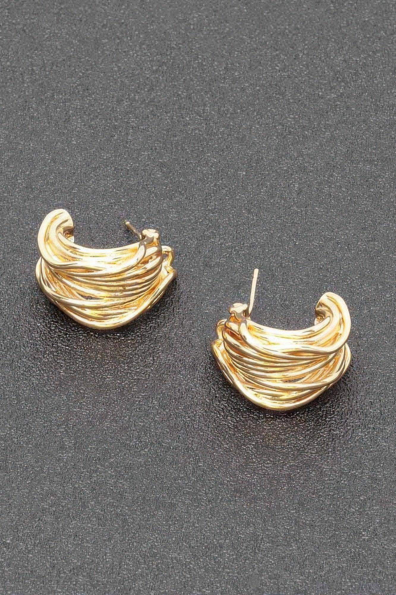 Gold Plated Metal Earring | Mixtshop LLC Main image