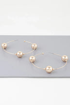 Triple Shiny Bead Hoop Earrings | Mixtshop LLC