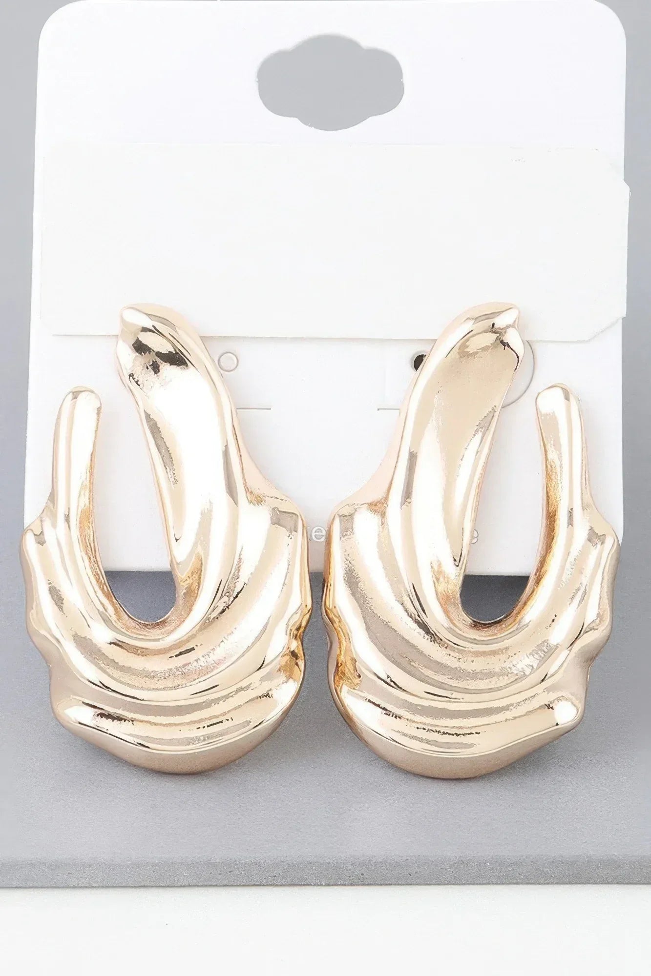 Shiny Ripple Drop Earrings | Mixtshop LLC Main image