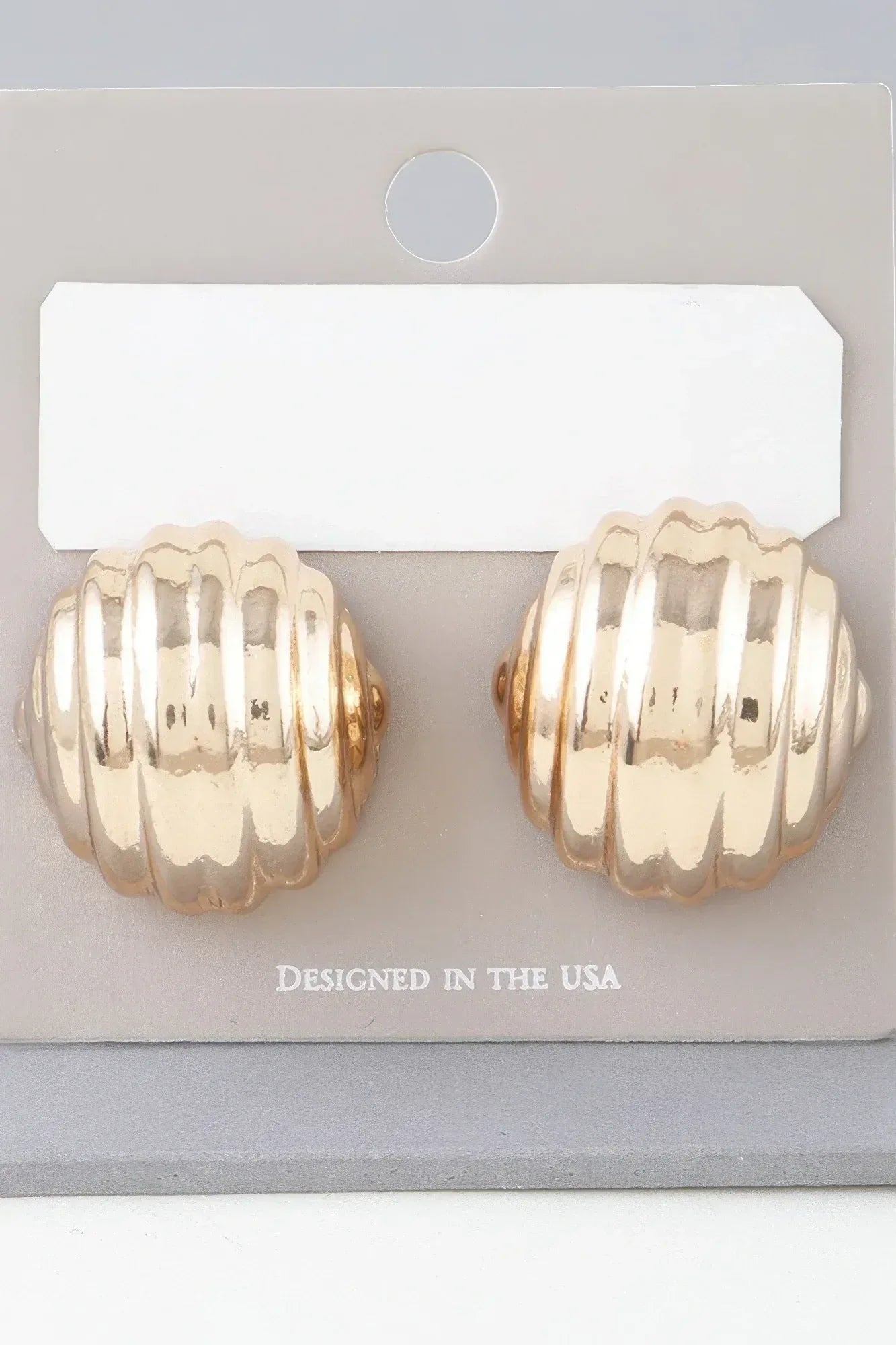 Multi Ribbed Dome Earrings | Mixtshop LLC Main image