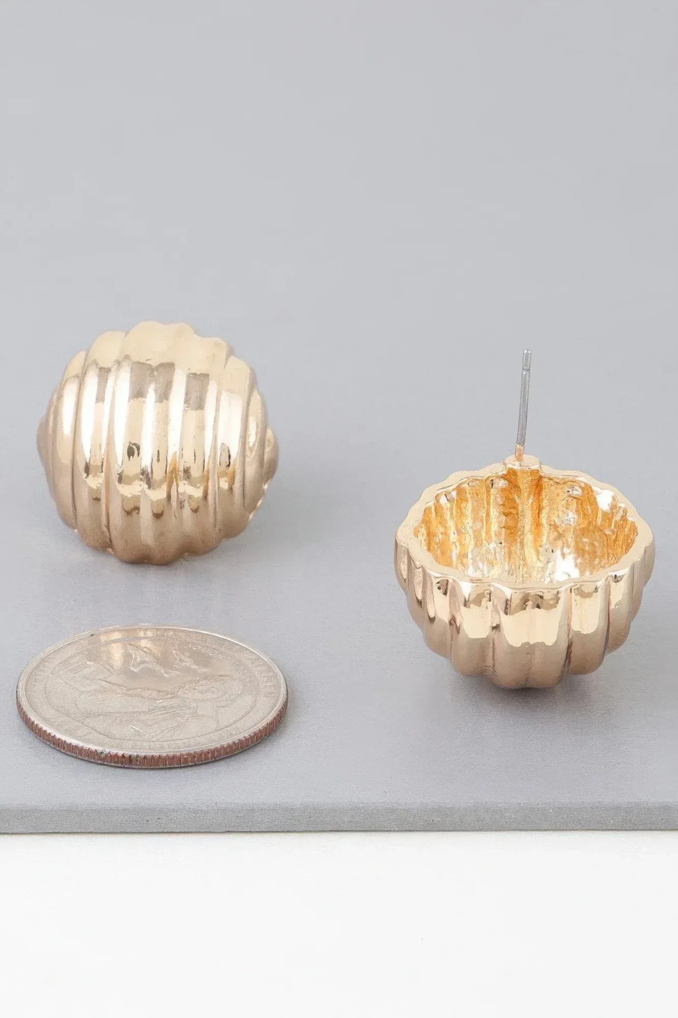 Multi Ribbed Dome Earrings | Mixtshop LLC