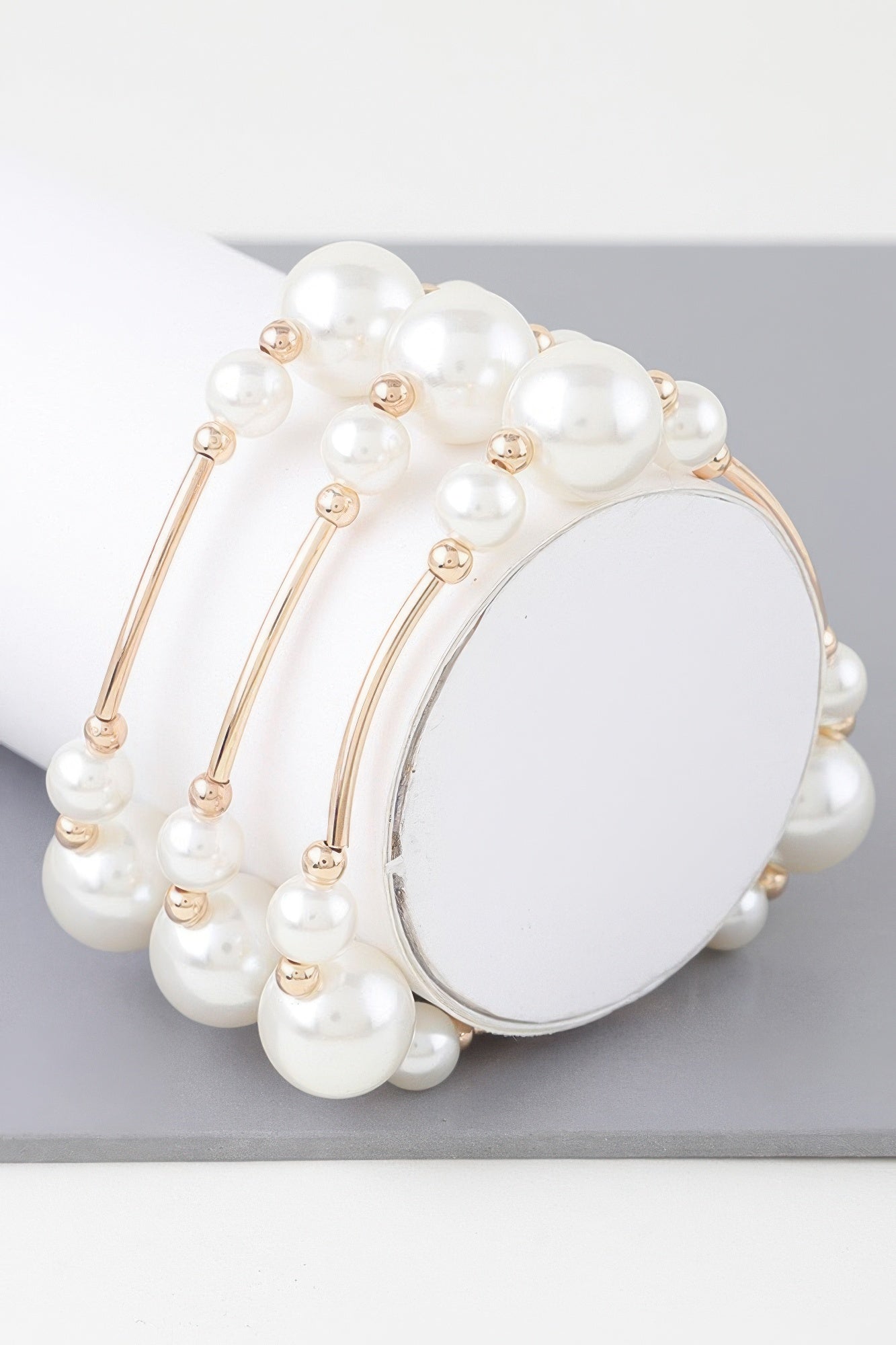 Triple Multi Pearl Wire Bracelet | Mixtshop LLC