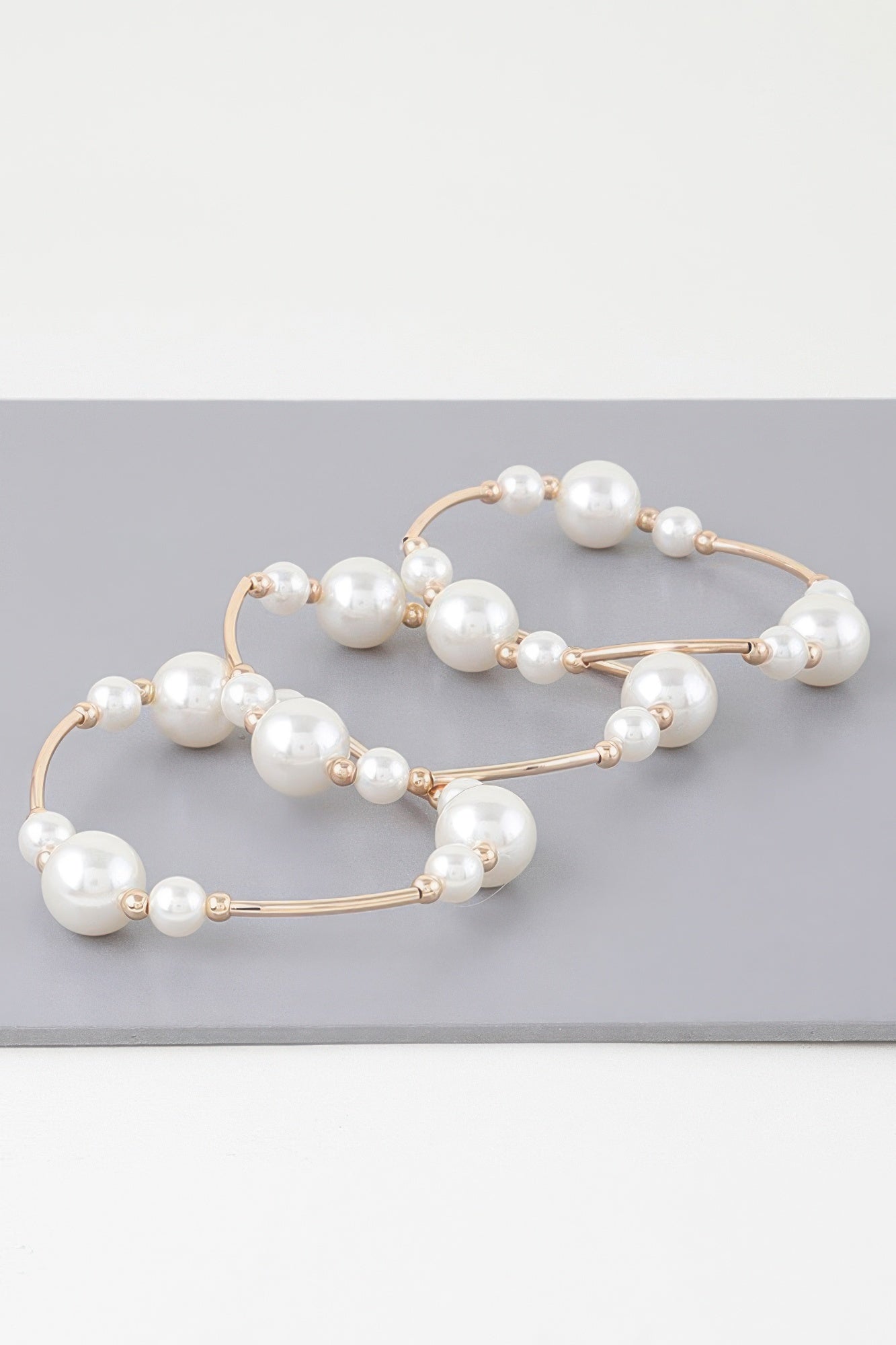 Triple Multi Pearl Wire Bracelet | Mixtshop LLC
