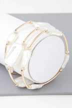 Multi Abstract Pearl Stone Tube Bracelet | Mixtshop LLC
