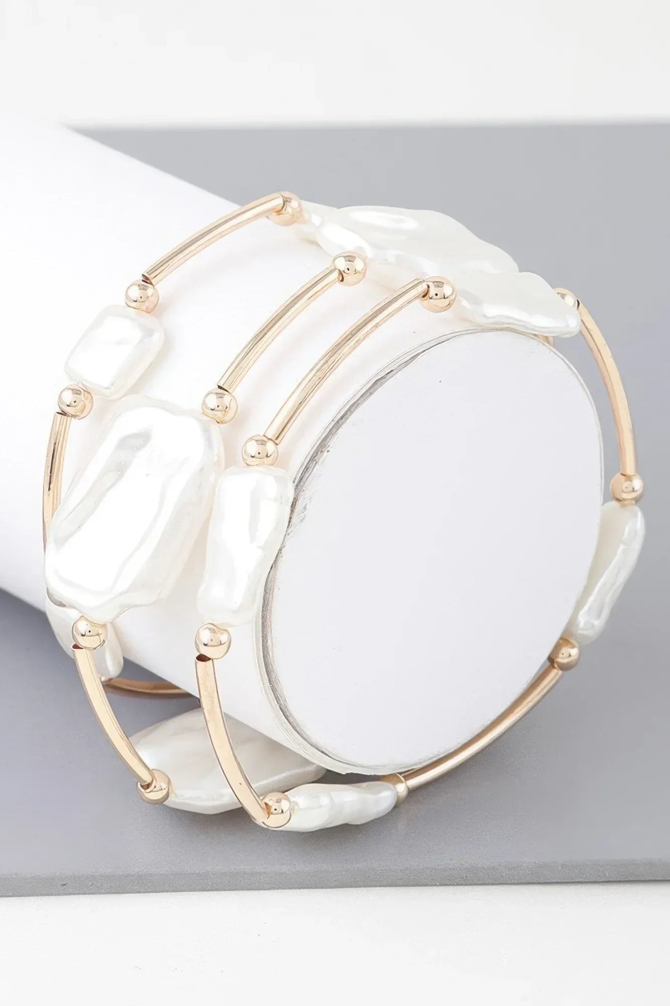 Multi Abstract Pearl Stone Tube Bracelet | Mixtshop LLC