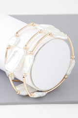 Multi Abstract Pearl Stone Tube Bracelet | Mixtshop LLC