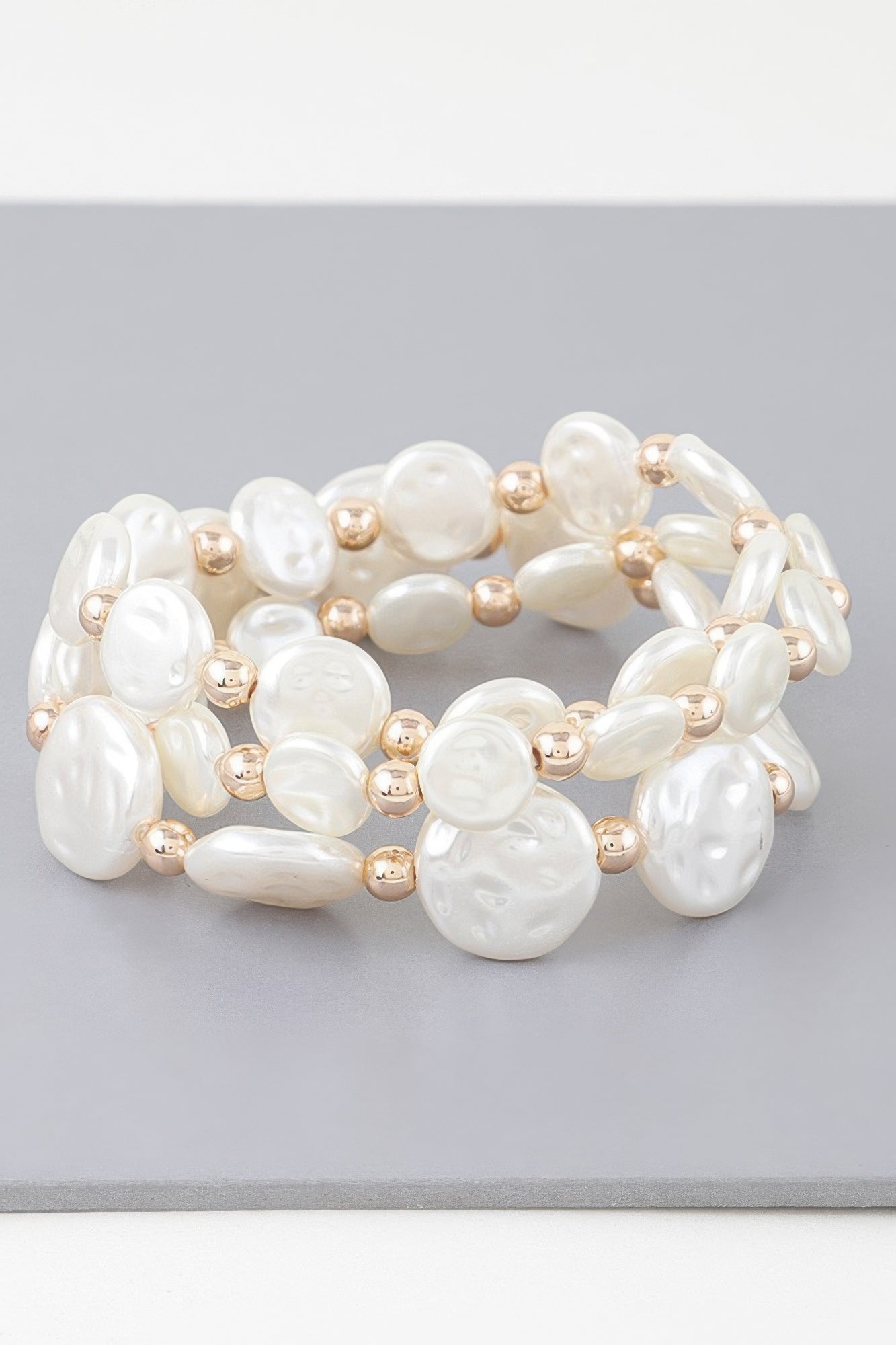 Triple Pearl Stone Beaded Bracelet | Mixtshop LLC