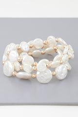 Triple Pearl Stone Beaded Bracelet | Mixtshop LLC