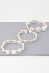 Triple Pearl Stone Beaded Bracelet | Mixtshop LLC