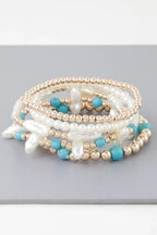 Multi Stone N Pearl Beaded Bracelet | Mixtshop LLC