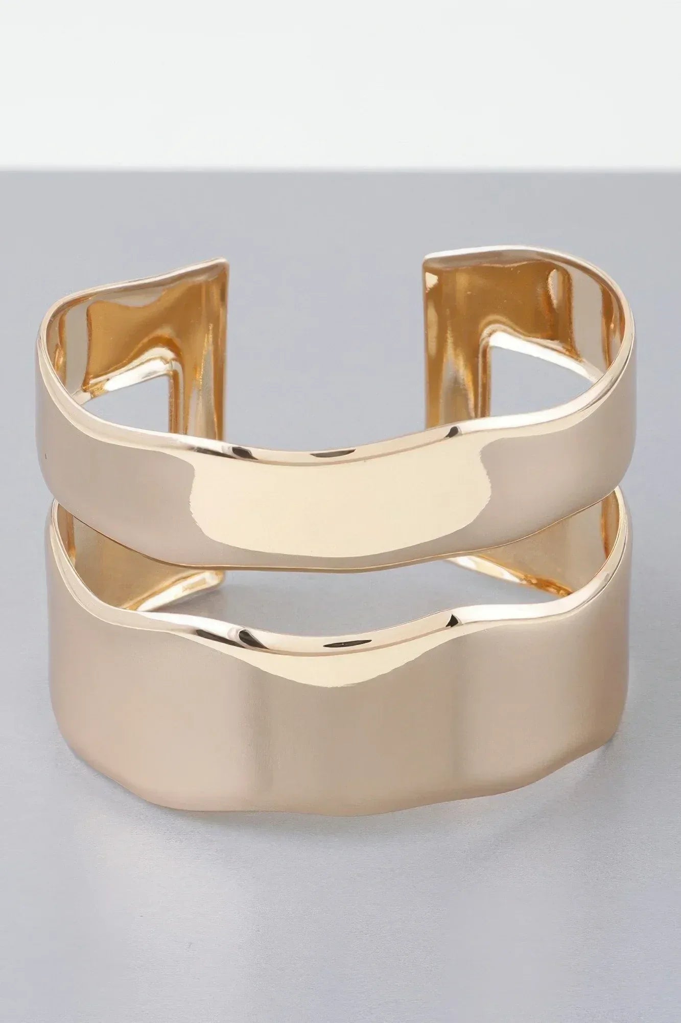 Shiny Double Open Cuff Bracelet | Mixtshop LLC Main image