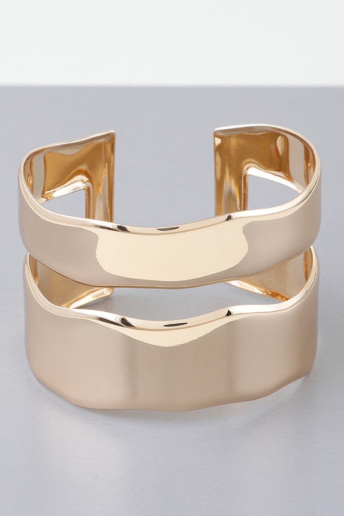 Shiny Double Open Cuff Bracelet | Mixtshop LLC