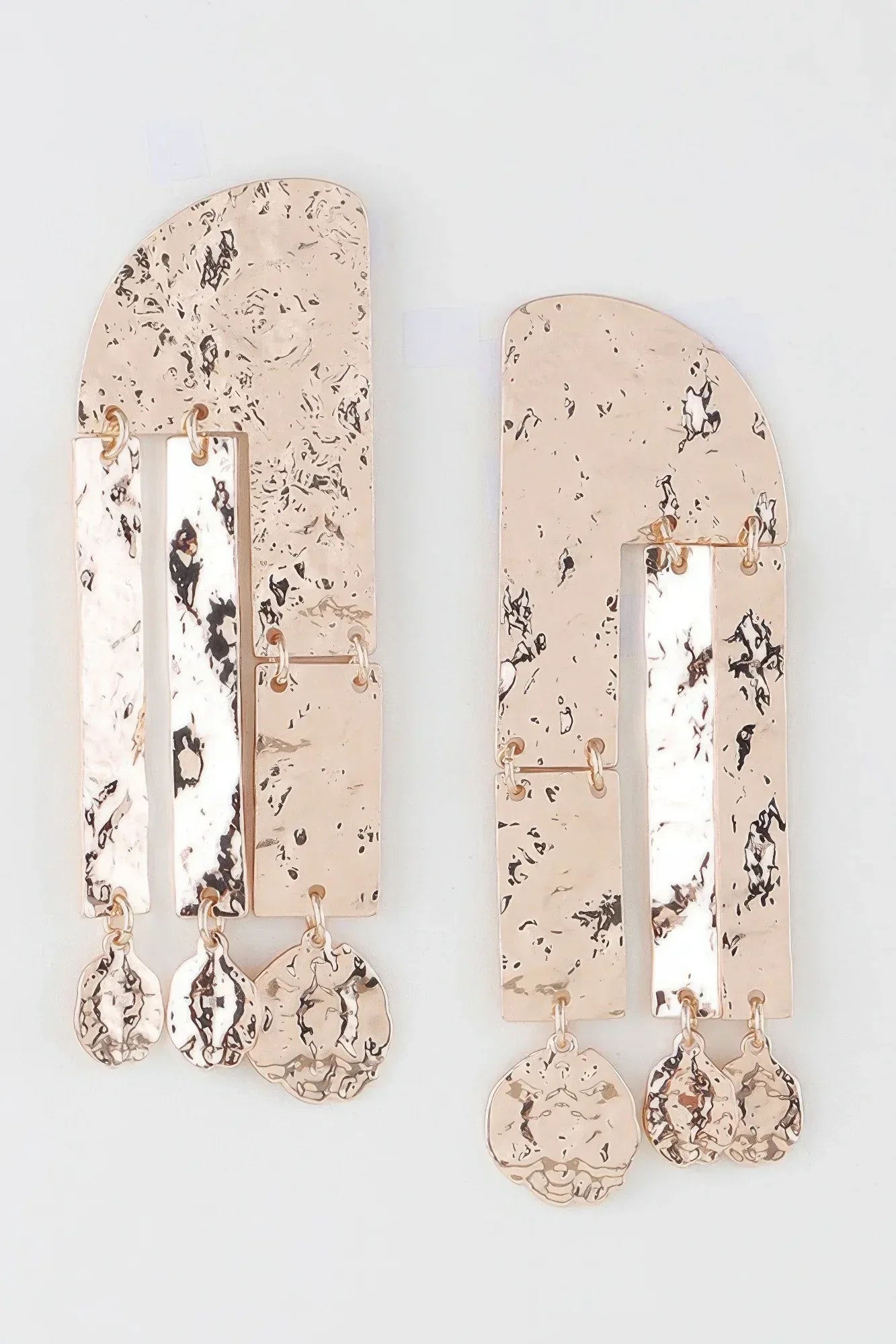 Shiny Hammered Drop Earrings | Mixtshop LLC Main image