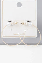 Shiny Delicate Pearl Hoop Earrings | Mixtshop LLC